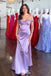 Sexy Lilac Off the Shoulder Side Slit Mermaid Long Prom Dresses ,WGP1044