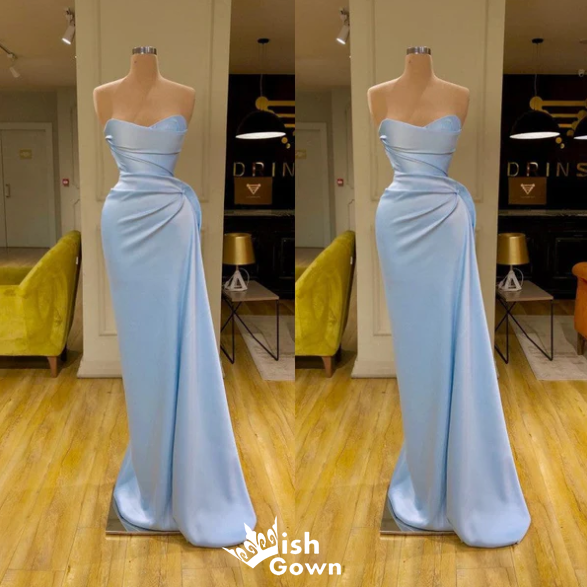 Elegant Sexy Blue Strapless Sweetheart Mermaid Long Party Dress Prom Dresses,Evening Dress Online, WGP882