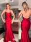 Gorgeous Red Halter Mermaid Beaded Long Prom Dresses ,WGP1055