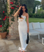 Stylish White  Halter Mermaid Long Prom Dresses ,WGP1056