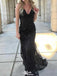 Sexy V-neck  Spaghetti Strap Sheath Long Prom Dress Ideas, Evening Party Dresses,WGP1137