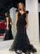 Sexy Black Mermaid Off-Shoulder Lace Long Sleeve Popular Long Evening Dresses, Formal Dresses, Birthday Party, WGP649