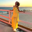 Stylish Yellow Mermaid Chiffon Long Prom Dresses ,WGP1071