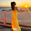 Stylish Yellow Mermaid Chiffon Long Prom Dresses ,WGP1071