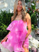 Casual Backless Strapless A-line Short Mini Homecoming Dress,EPT368