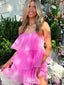 Casual Backless Strapless A-line Short Mini Homecoming Dress,EPT368