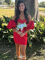 Elegant Strapless Sweetheart Sheath Short Mini Homecoming Dress,EPT376