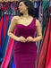 Sexy Purple Mermaid One-Shoulder Long Sleeve Popular Long Evening Dresses, Formal Dresses, Birthday Party, WGP654