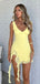 Sexy Yellow Scoop Tight Sleeveless Popular Cheap Short Homecoming Dresses, Birthday Party EPT224