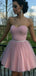 Elegant Pink Sweetheart Ball Gown Sleeveless Popular Cheap Short Homecoming Dresses, Birthday Party EPT227