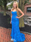 Sexy Royal Blue Mermaid Halter Sleeveless Long Maxi Prom Gowns,Evening Dresses,WGP348