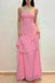 Pretty Hot Pink Ruffle Prom Dress Sleeveless Tiered Chiffon Floor Length Gown,WGP2112