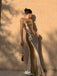 Sexy Gold Spaghetti Strap Mermaid Long Prom Dress Ideas, Evening Party Dresses,WGP1766