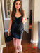 Formal Spaghetti Strap Sweetheart Sheath Short Mini Homecoming Dress,EPT384