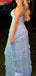 Elegant V-neck Spaghetti Strap Chiffon A-line Long Prom Dress Ideas, Evening Party Dresses,WGP1144
