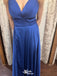Elegant Spaghetti Strap V-neck A-line Long Prom Dress Ideas, Evening Party Dresses,WGP1536