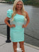 Elegant One-shoulder Sheath Short Mini Homecoming Dress,EPT401