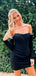 Sexy Black Strapless Mermaid Off-Shoulder Sleeve Popular Cheap Short Homecoming Dresses, Birthday Party EPT238