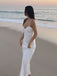 Sexy White Spaghetti Strap Mermaid Long Sleeve Popular Long Evening Dresses, Formal Dresses, Birthday Party, WGP682