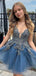 Sexy Blue Sweetheart Ball Gown Sleeveless Popular Cheap Short Homecoming Dresses, Birthday Party EPT237