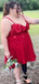 Elegant Spaghetti Strap A-line Short Mini Homecoming Dress,EPT405