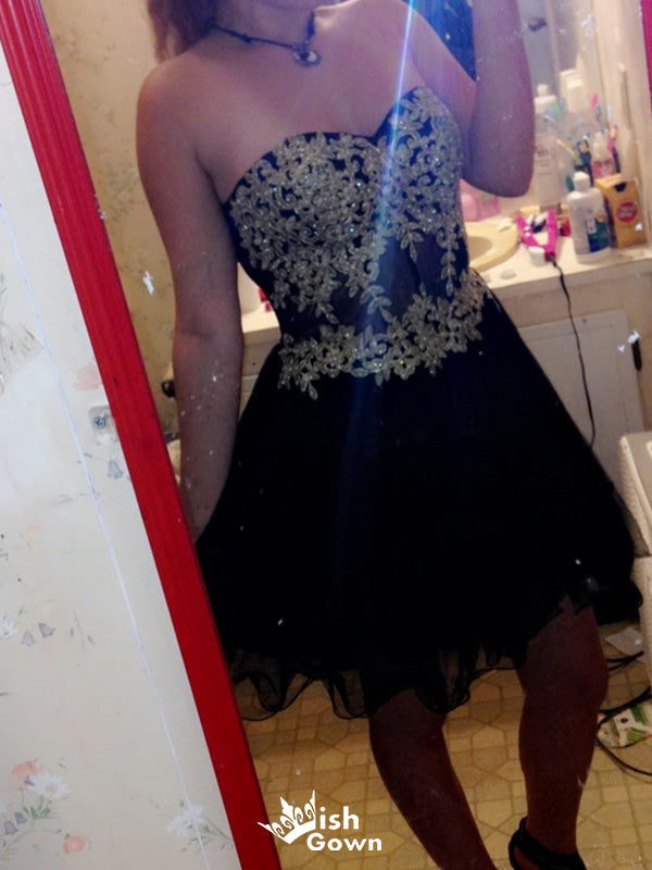 Gorgeous Strapless Sweetheart A-line Short Mini Homecoming Dress,EPT424