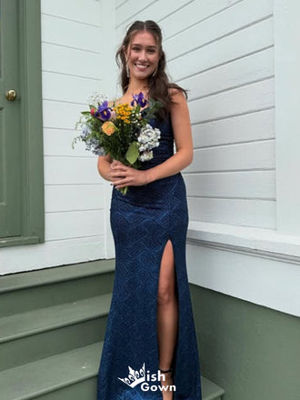 Elegant Spaghetti Strap Mermaid Long Prom Dress Ideas, Evening Party Dresses,WGP1564