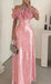 Sparkly Pink Off-Shoulder Floral Mermaid Long Prom Dress Ideas, Evening Party Dresses,WGP1839