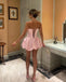 Cute Pink Sweetheart A-Line Short Sleeveless Homecoming Dresses For Birthday Party, EPT685