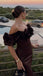 Elegant Brown Off-Shoulder Mermaid Floral Long Prom Dress Ideas, Evening Party Dresses,WGP1743