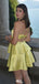 Elegant Spaghetti Strap A-line Short Mini Homecoming Dress,EPT434