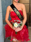 Gorgeous Strapless Lace A-line Short Mini Homecoming Dress,EPT447