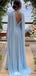 Elegant V-neck Unique A-line Long Prom Dress Ideas, Evening Party Dresses,WGP1155