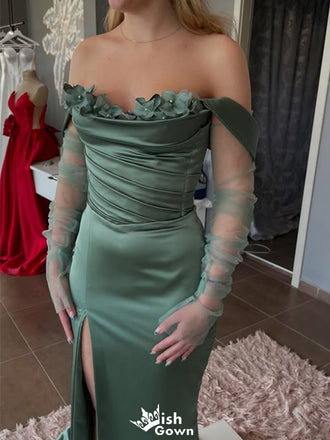 Gorgeous Strapless Off-shoulder Mermaid Long Prom Dress Ideas, Evening Party Dresses,WGP1593