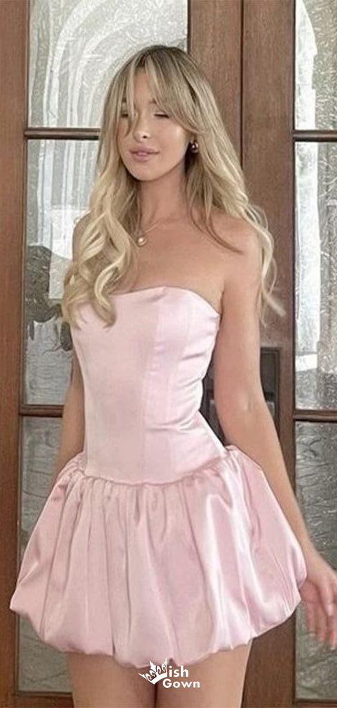 Elegant Pink Strapless Ball Gown &nbsp;Popular Cheap Short Homecoming Dresses, EPT255