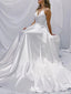 Simple White Spaghetti Strap A-Line V-Neck Long Sleeveless Long Party Prom Dresses,Evening Dress Online, WGP725