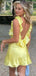 Elegant Square Backless Sheath Short Mini Homecoming Dress,EPT325