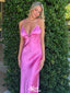 Sexy Pink Mermaid Spaghetti Strap Long Sleeveless Long Party Prom Dresses,Evening Dress Online, WGP735