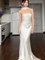 Sexy White Mermaid Strapless Long Sleeveless Long Party Prom Dresses,Evening Dress Online, WGP738