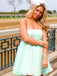 Casual Spaghetti Strap A-line Short Mini Homecoming Dress,EPT513