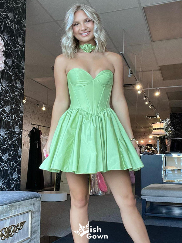 Sexy Green Sweetheart Ball Gown Popular Cheap Short Homecoming Dresses, EPT273