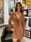 Casual Long Sleeves A-line Short Mini Homecoming Dress,EPT523