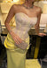 Elegant Yellow Sweetheart Mermaid Long Prom Dress Ideas, Evening Party Dresses,WGP1806