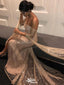 Sparkly Champagne Sweetheart Mermaid Long Prom Dress Ideas, Evening Party Dresses,WGP1876