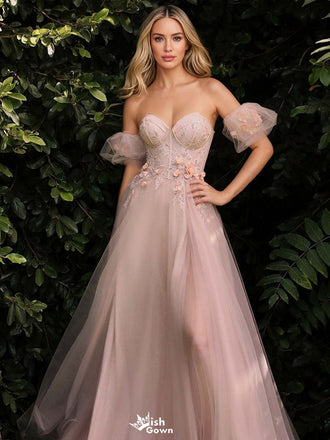 Sexy Pink Sweetheart Floral A-Line Long Prom Dress Ideas, Evening Party Dresses,WGP1656
