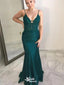 Sexy Green Spaghetti Strap Mermaid Long Sleeveless Long Party Prom Dresses,Evening Dress Online, WGP757