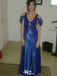 Gorgeous V-neck Off-shoulder A-line Long Prom Dress Ideas, Evening Party Dresses,WGP1678
