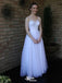 Elegant Spaghetti Strap A-line Long Prom Dress Ideas, Evening Party Dresses,WGP1700