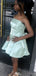 Casual Spaghetti Strap A-line Short Mini Homecoming Dress,EPT539