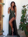 Sexy Green Spaghetti Strap Backless A-Line Long Sleeveless Long Party Prom Dresses,Evening Dress Online, WGP765